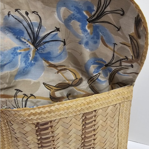 Woven Straw Summer Clutch - Neutral Boho Envelope Handbag - Picture 4 of 4